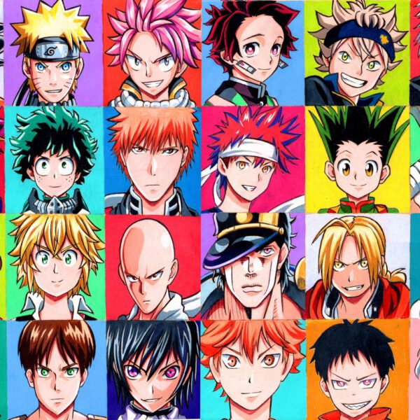 Skins de animes para celulares - collage con personajes populares del anime