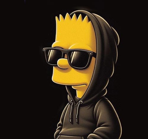 Skins para celulares de Los Simpsons - diseño personalizado de Bart con estilo urbano