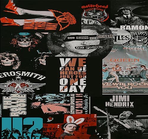 Skins para celulares de bandas de rock - diseños personalizados con logos y estilo underground